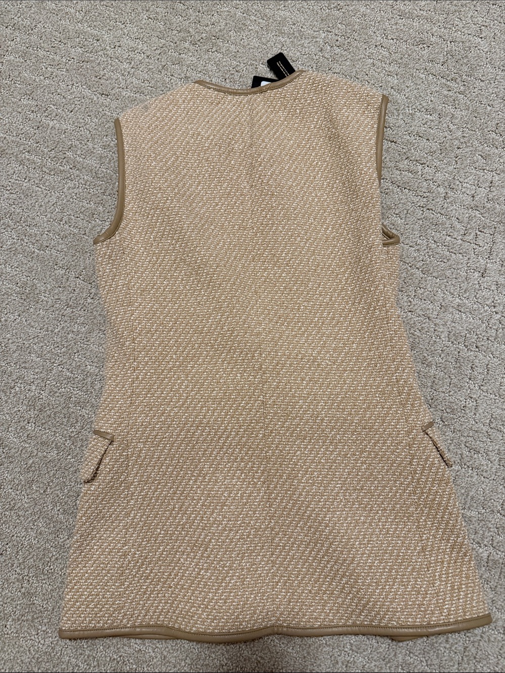 rag & bone Beige Tweed Sleeveless long vest with Gold Buttons - Picture 3 of 3